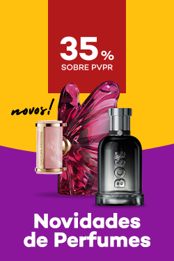 Novidades de perfumes com até 60% desconto sobre preço de Venda ao Público Recomendado.
